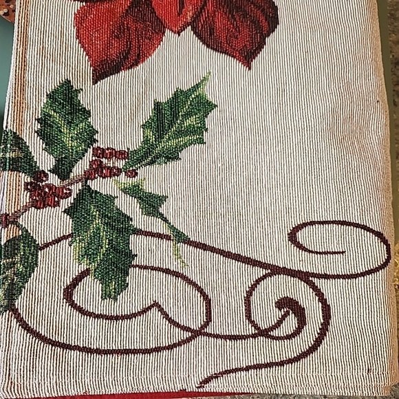 Set of 2 Fabric Christmas Placemats Poinsettia Tapestry-look - Picture 9 of 9